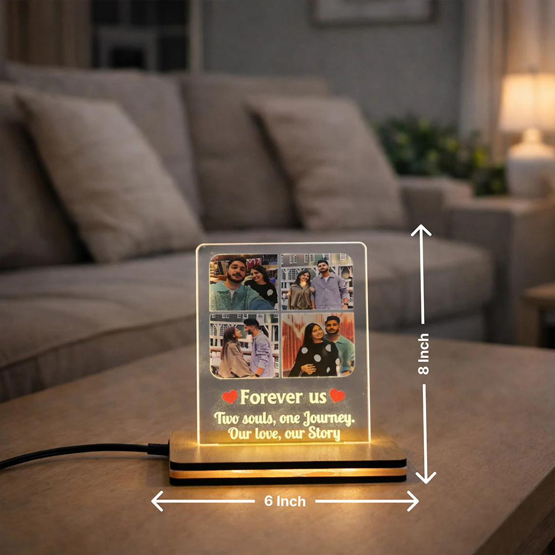 Personalized Couple Photo LED Lamp-8×6" - Image 3