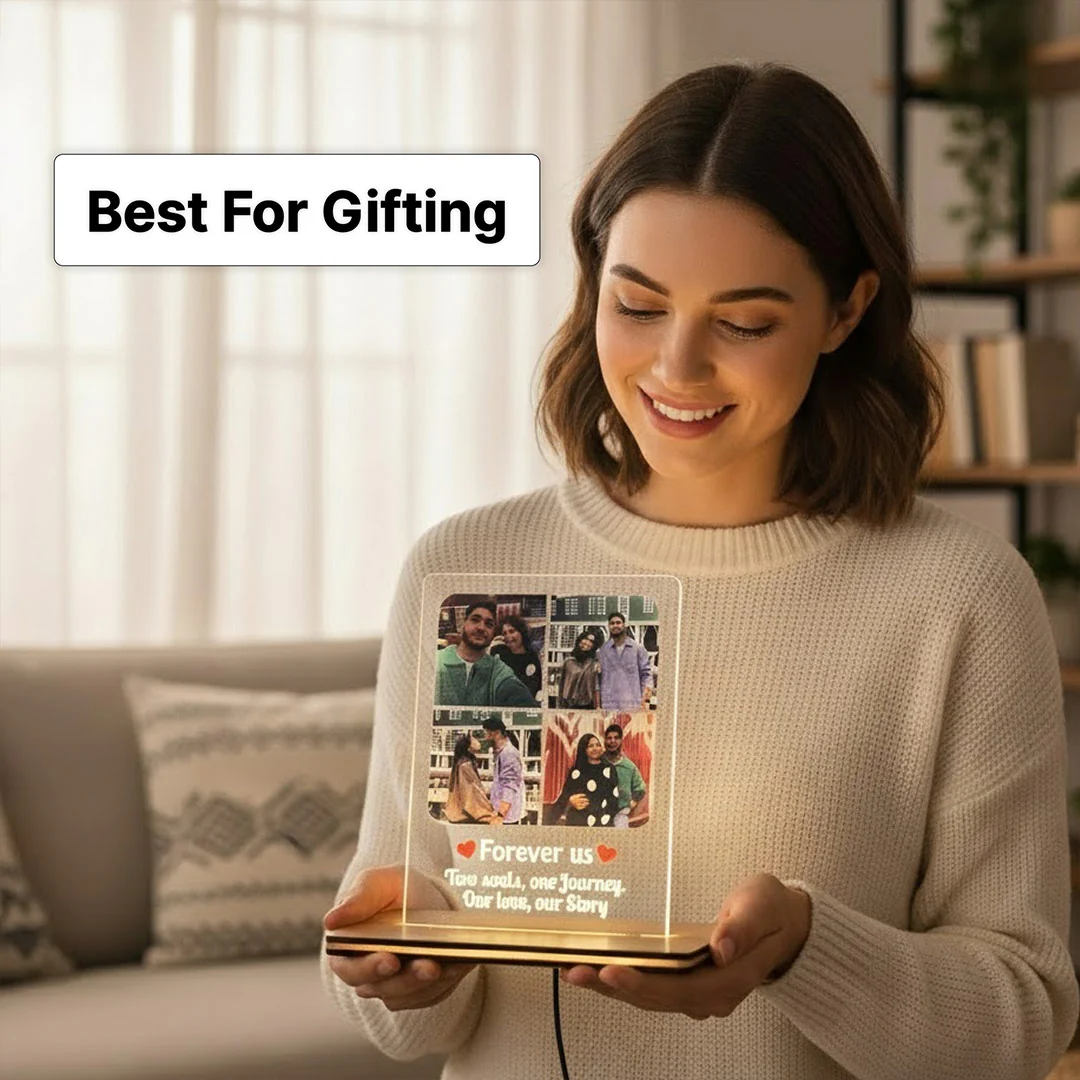 Personalized Couple Photo LED Lamp-8×6" - Image 5