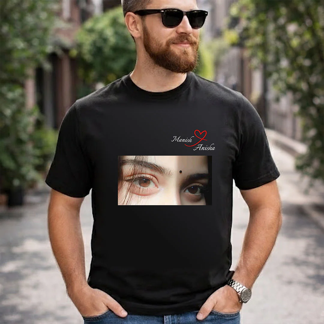 Personalized Couple Photo Name T-Shirt - Image 5