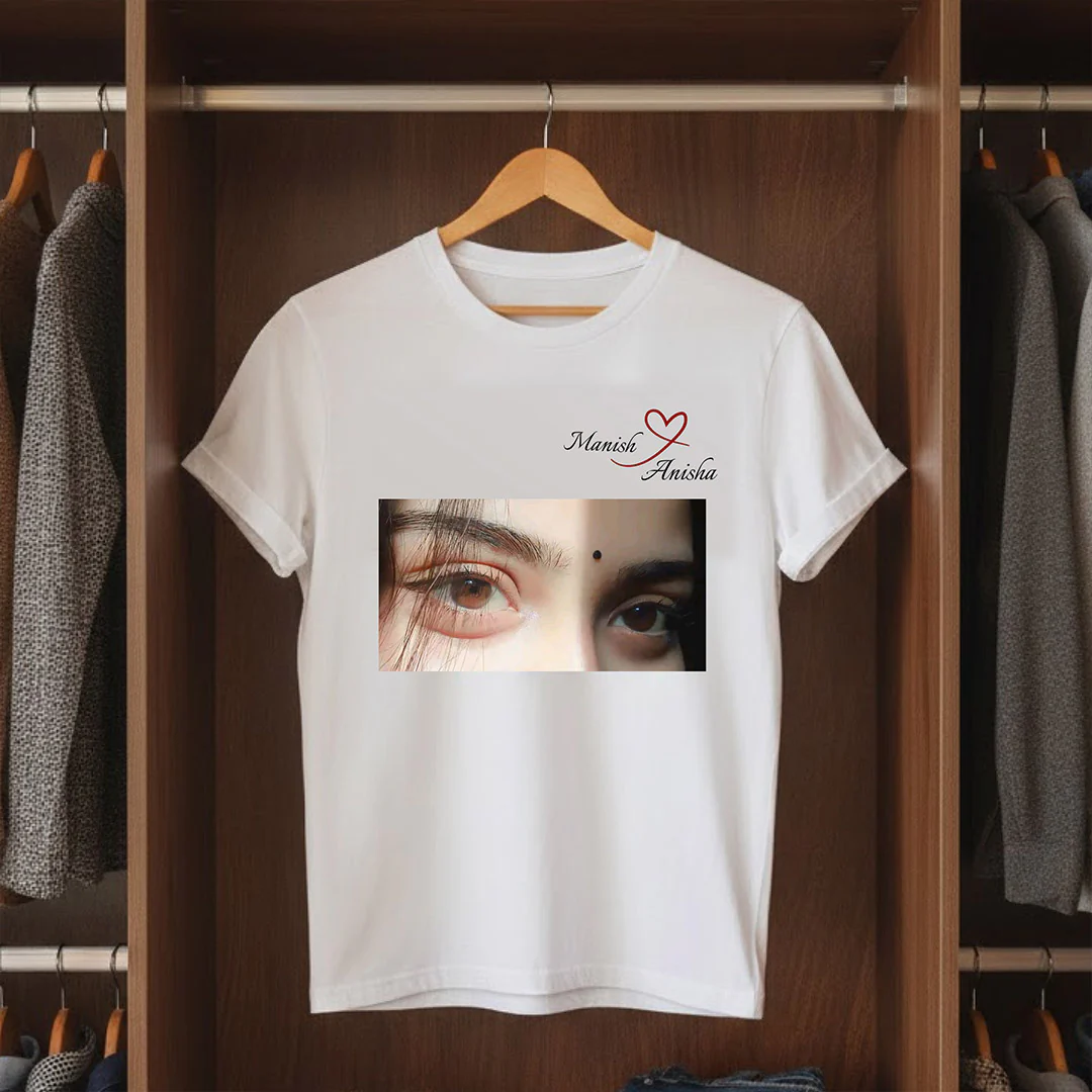 Personalized Couple Photo Name T-Shirt - Image 6