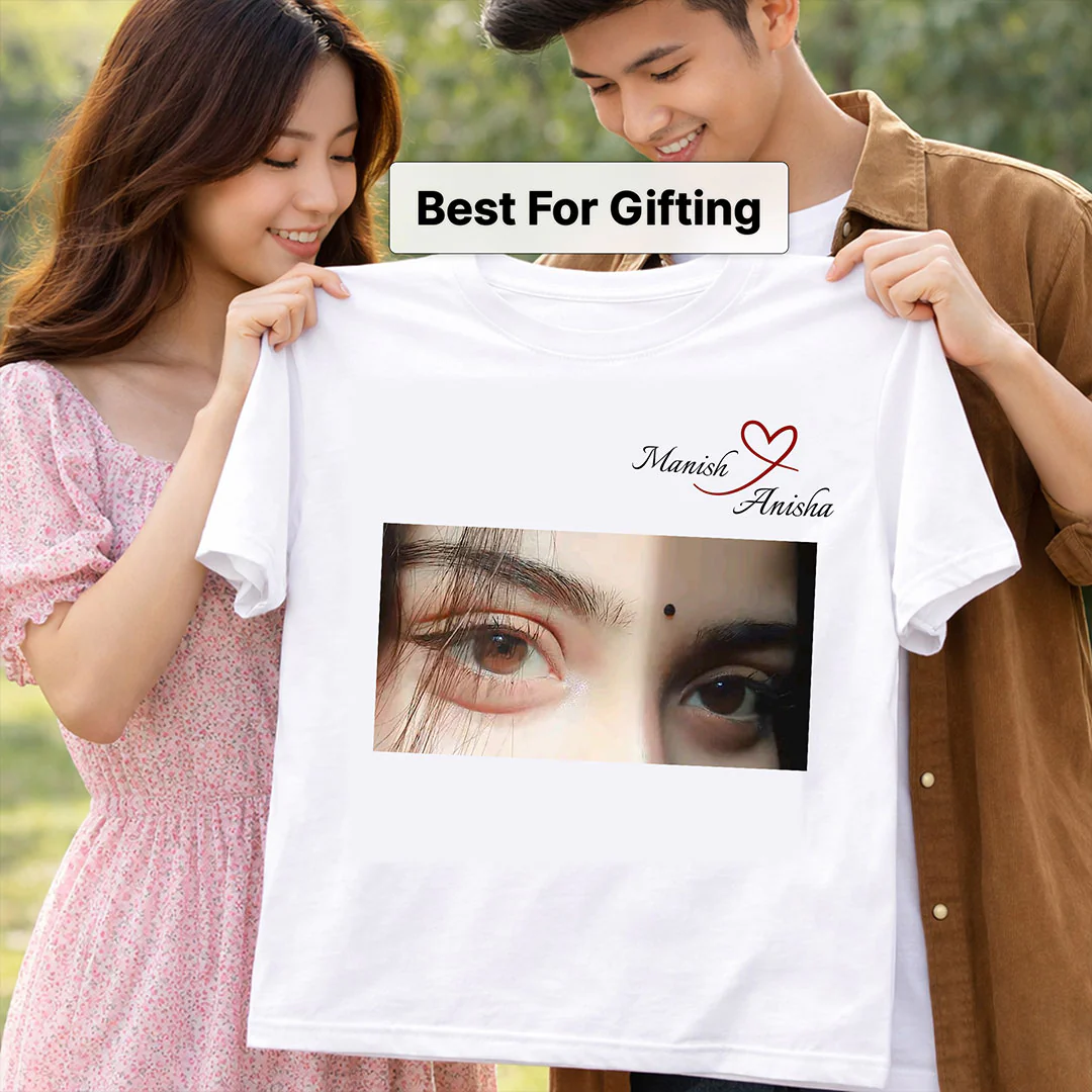 Personalized Couple Photo Name T-Shirt - Image 8