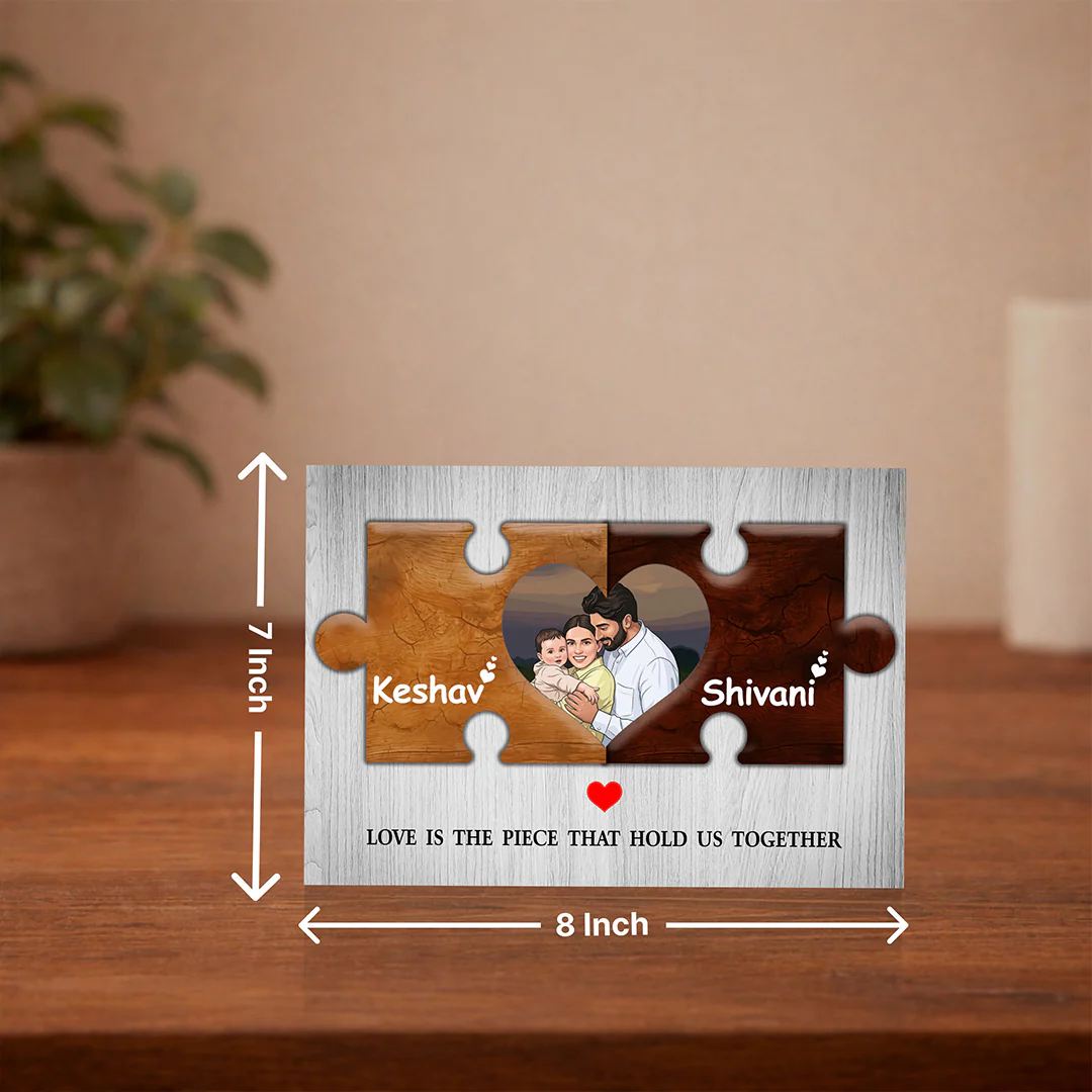 Personalized Couple Puzzle Photo Frame -8x12" - Image 2