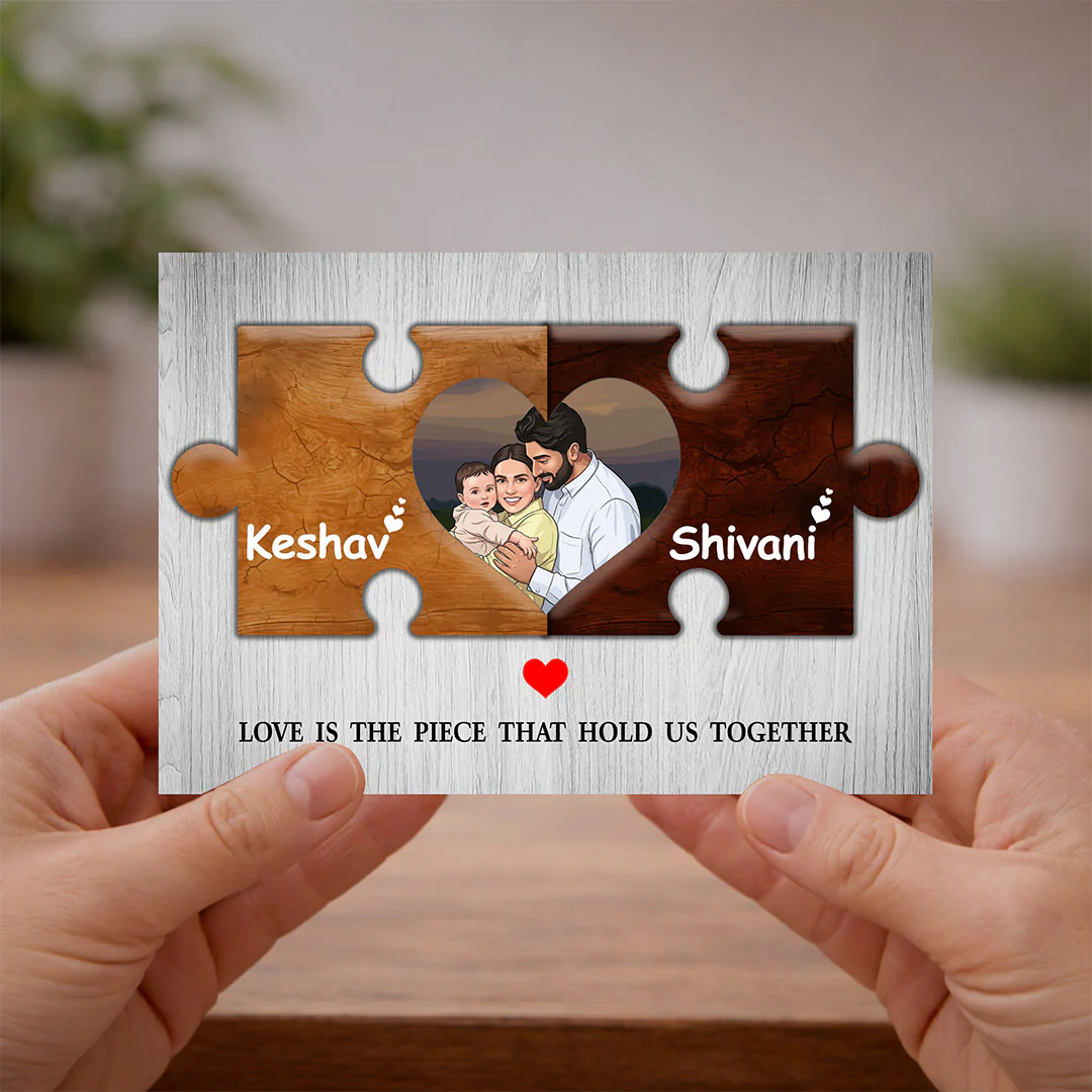 Personalized Couple Puzzle Photo Frame -8x12" - Image 4