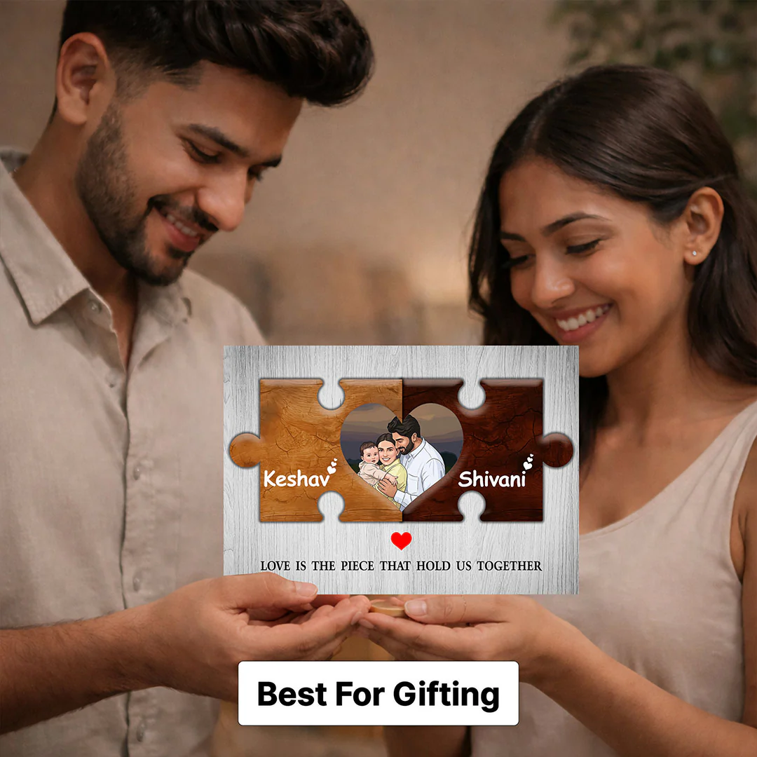 Personalized Couple Puzzle Photo Frame -8x12" - Image 5