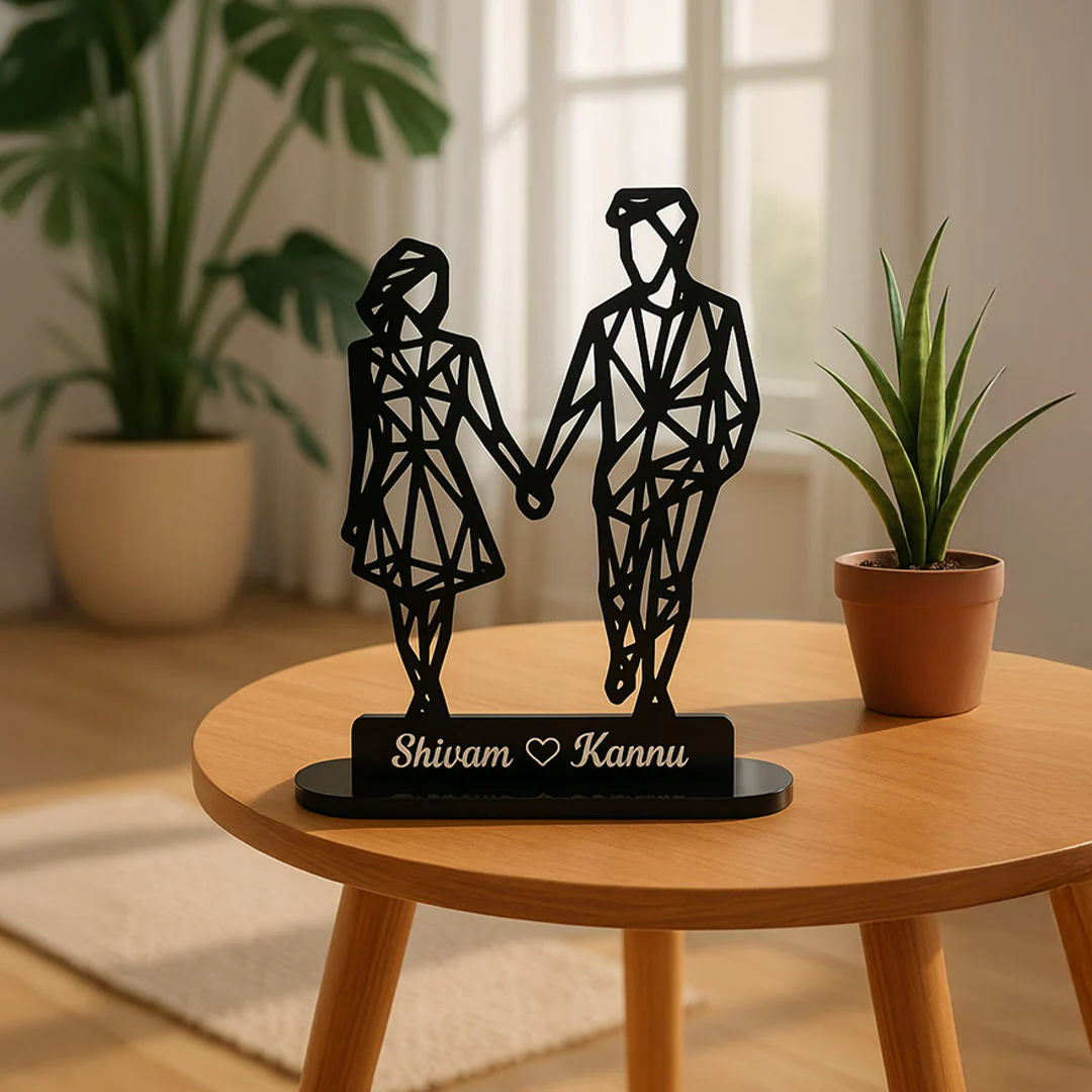 Personalized Couple Silhouette Acrylic Table Décor