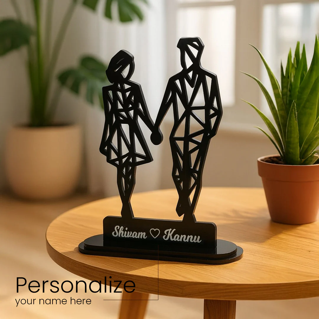 Personalized Couple Silhouette Acrylic Table Décor - Image 2