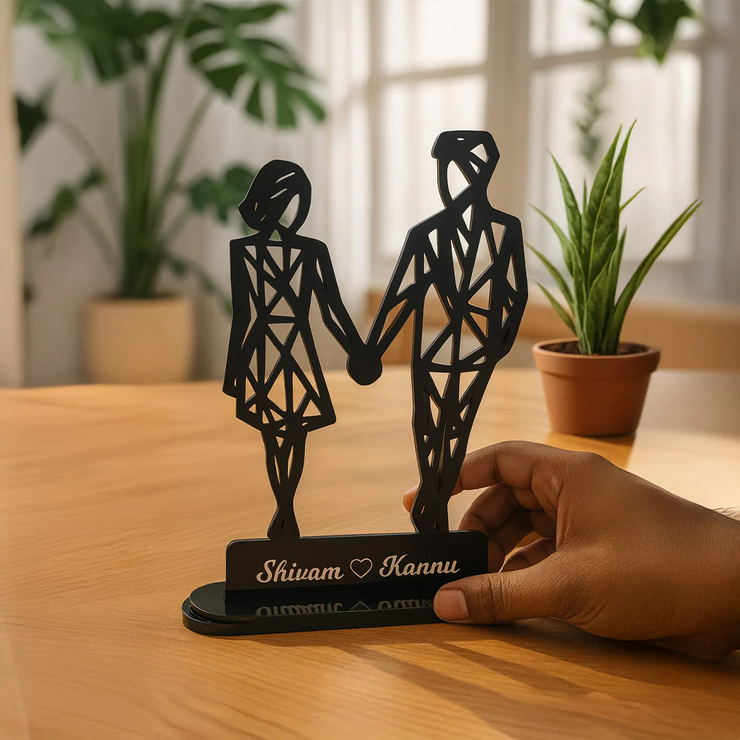 Personalized Couple Silhouette Acrylic Table Décor - Image 4