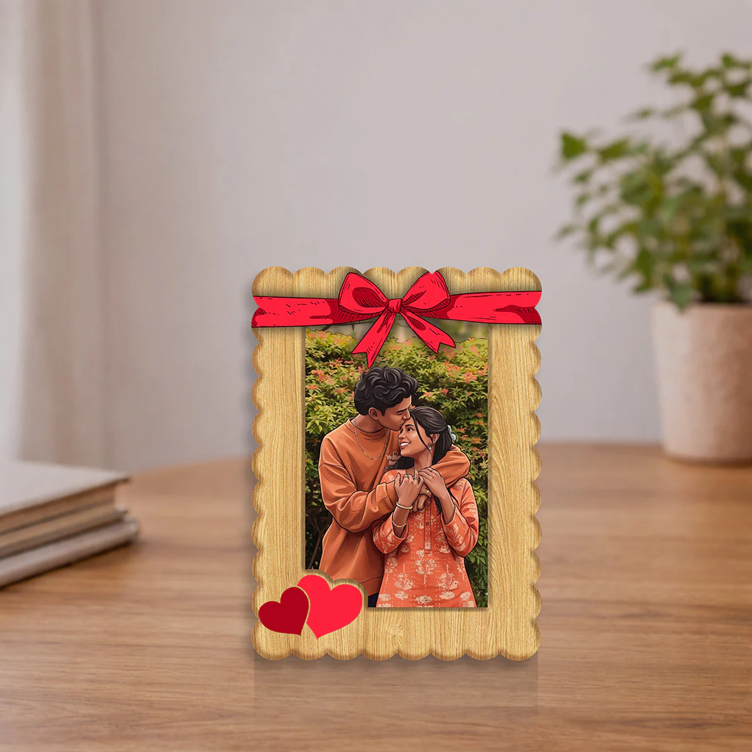 Personalized Couple Wooden Photo Frame- 5x7"