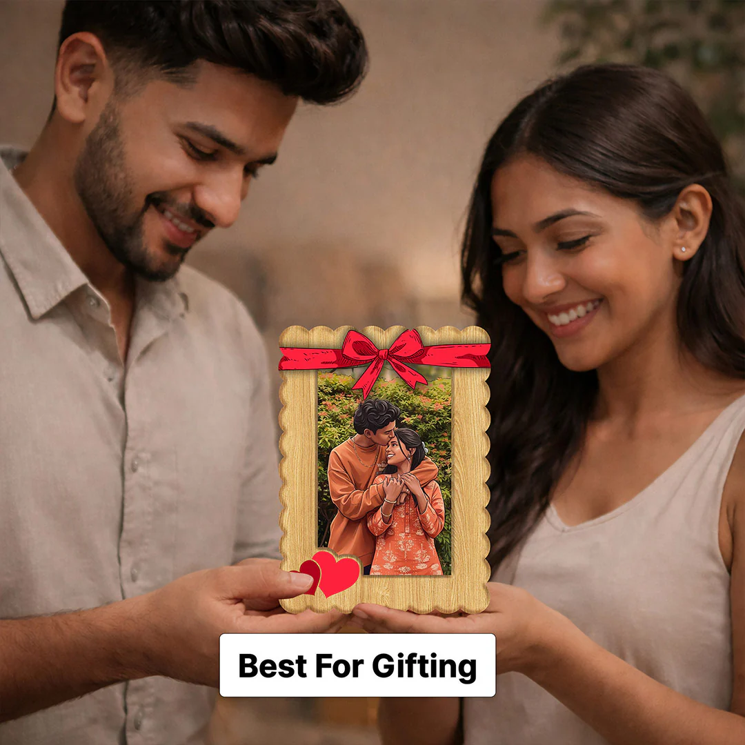 Personalized Couple Wooden Photo Frame- 5x7" - Image 5