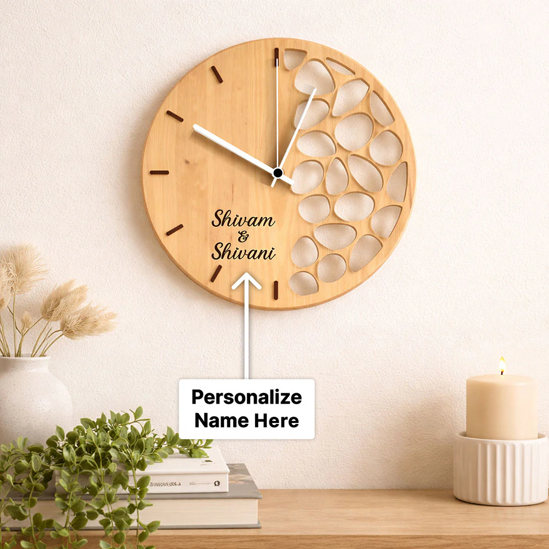 Personalized Couple Wooden Wall Clock-11x11" - Image 2