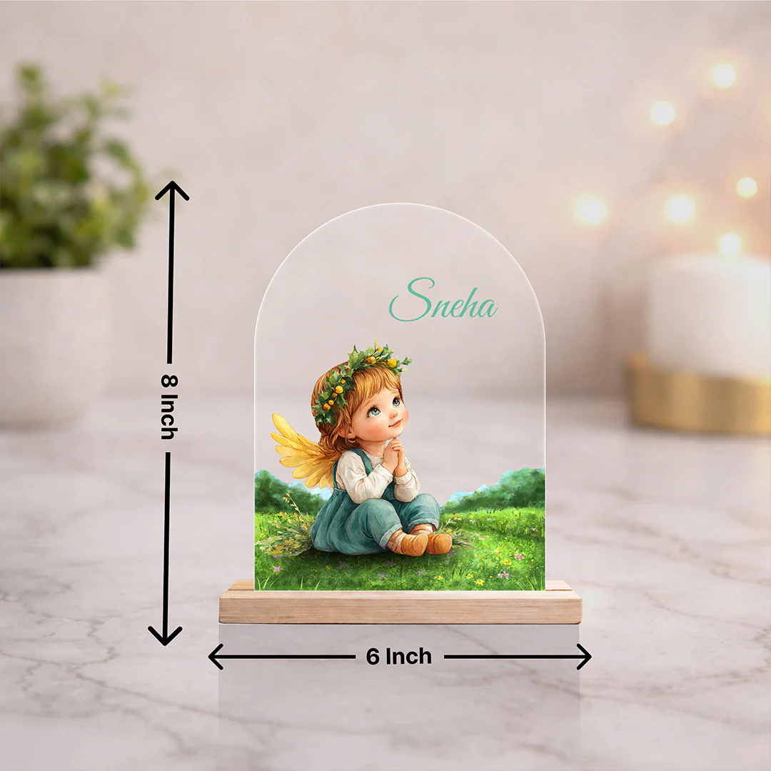 Personalized Cute Angel Theme Acrylic Table Stand-6x8" - Image 3