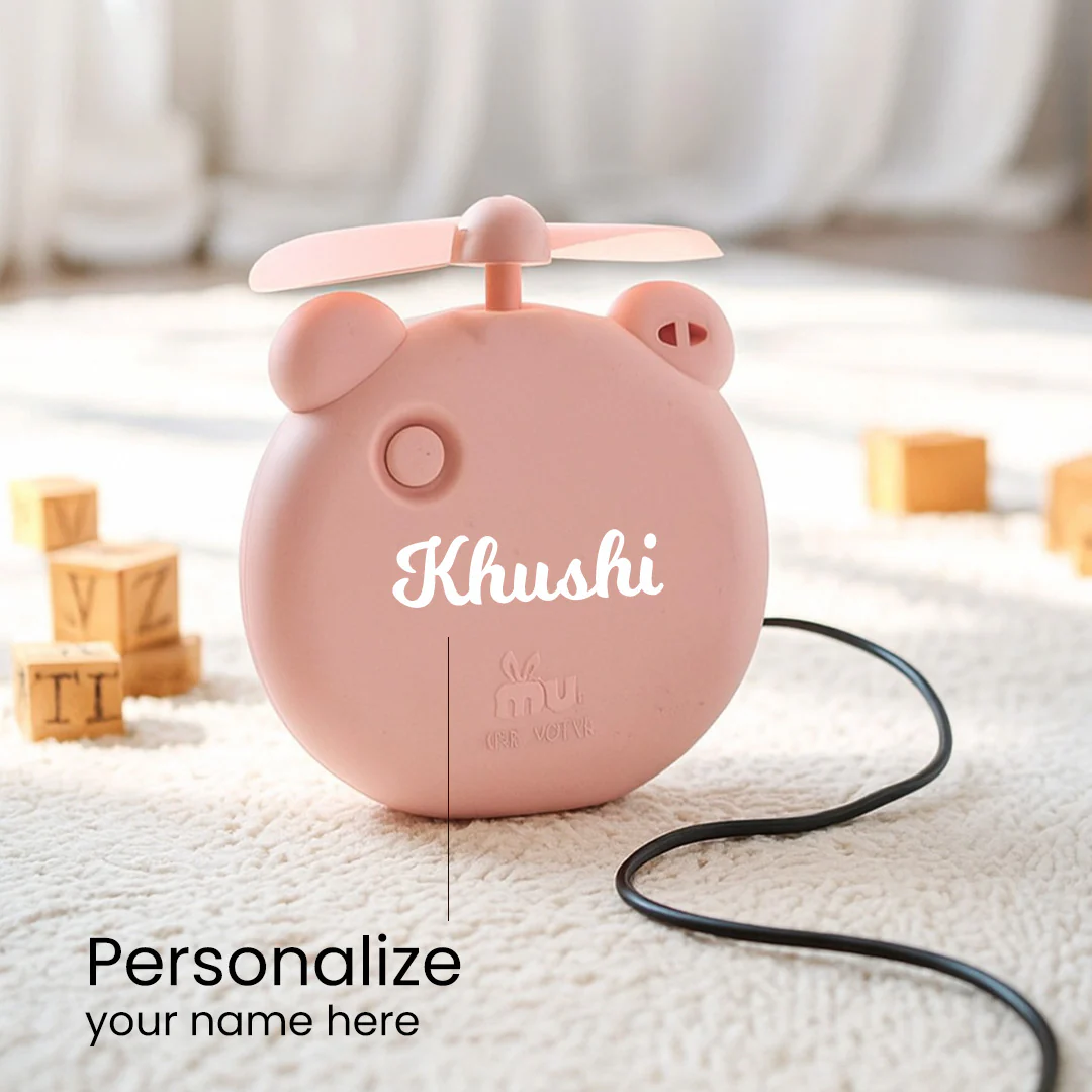 Personalized Cute Bear Mini Desk Fan - Image 2
