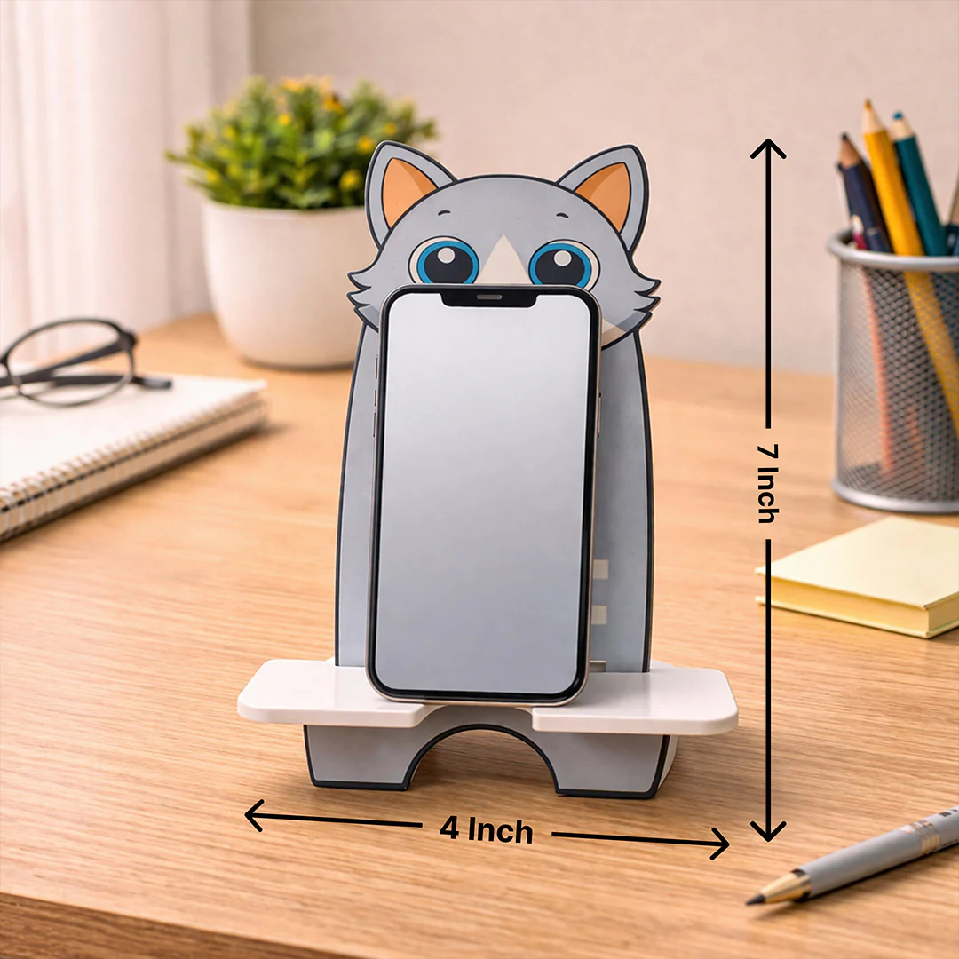 Personalized Cute Cat Mobile Stand with Name Custom Print (4x7") - Image 3