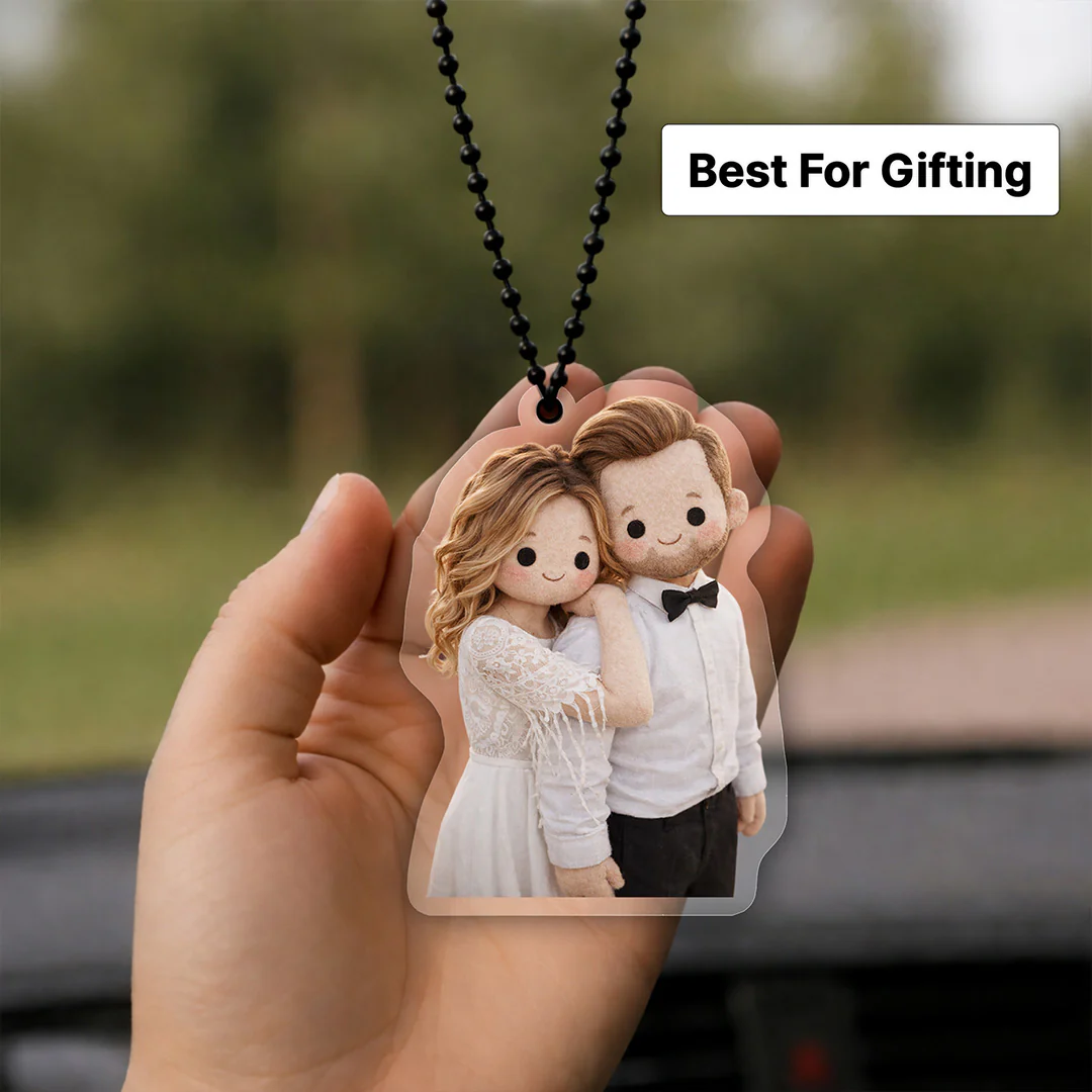 Personalized Cute Couple Cartoon Car Hanger (3 Inch) - Image 5