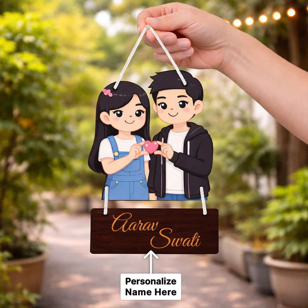Personalized Cute Couple Cartoon Hanging Frame -9x13 Inch - Image 2