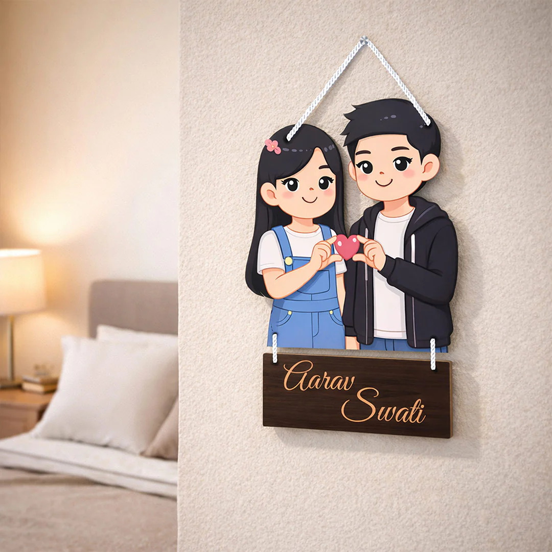 Personalized Cute Couple Cartoon Hanging Frame -9x13 Inch - Image 3