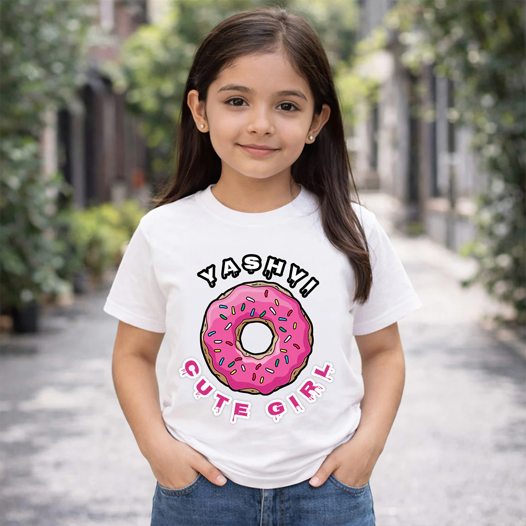 Personalized Cute Girl Name White T-Shirt - Image 5