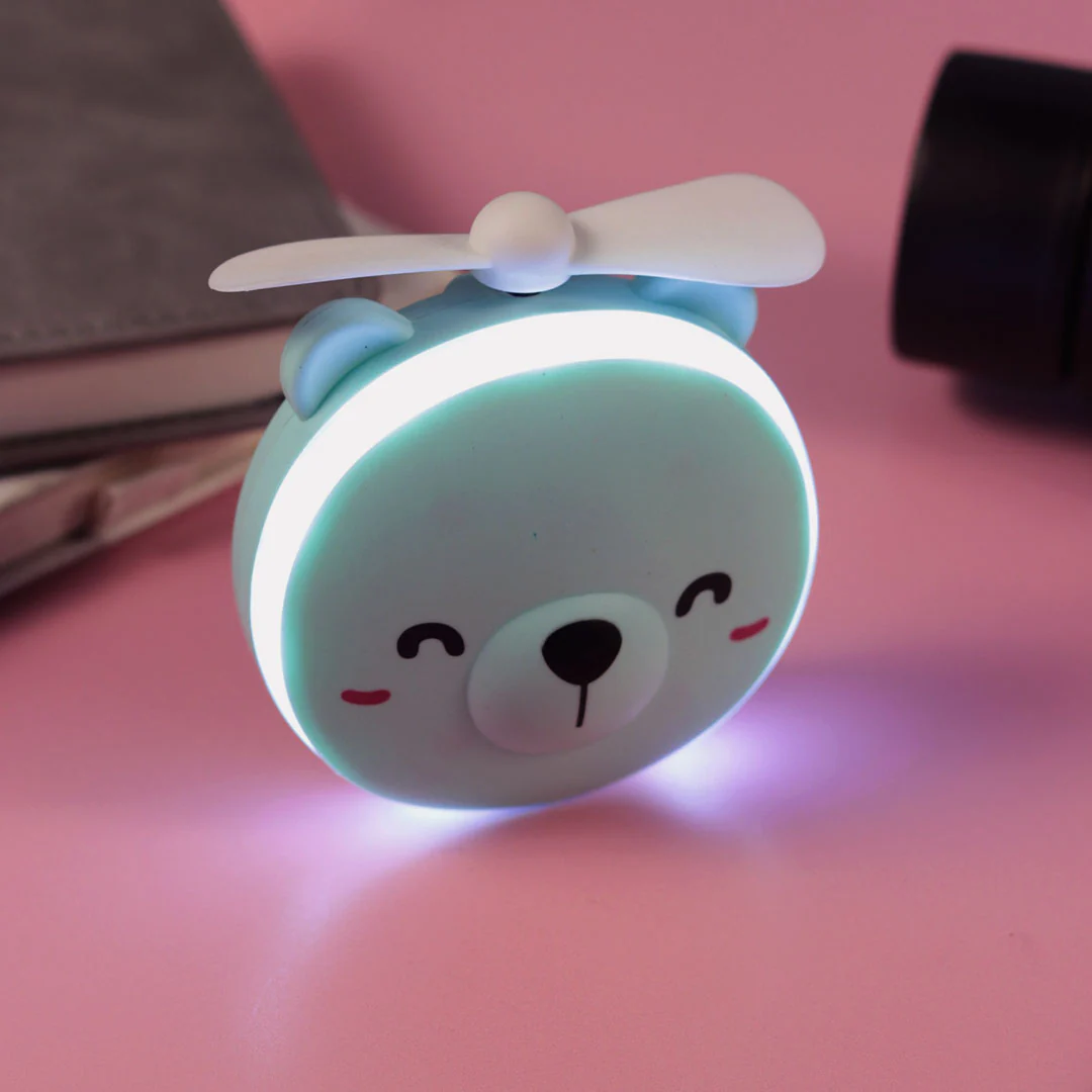 Personalized Cute Teddy Led Mirrors with Fan for Girls - Image 13