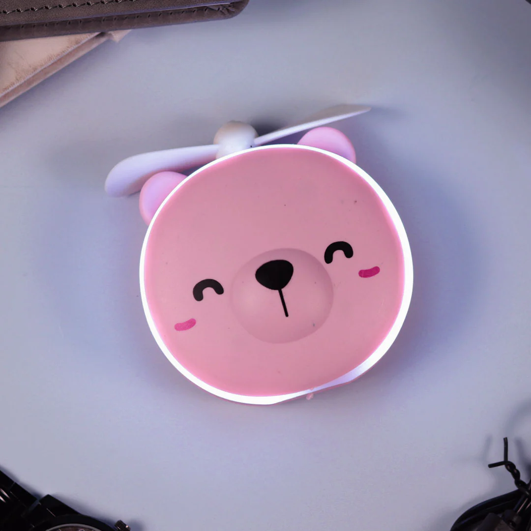Personalized Cute Teddy Led Mirrors with Fan for Girls - Image 14