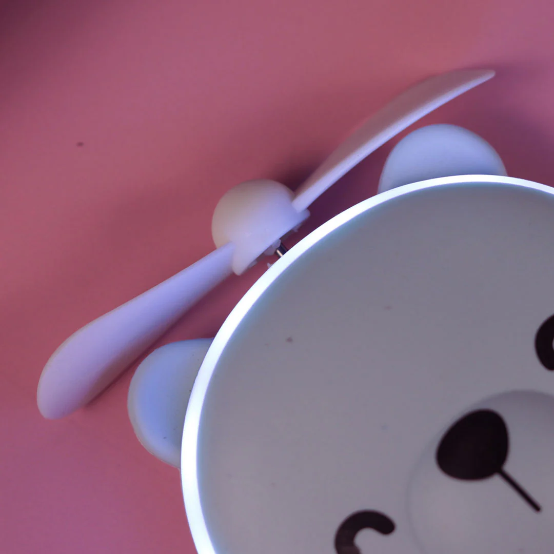 Personalized Cute Teddy Led Mirrors with Fan for Girls - Image 17