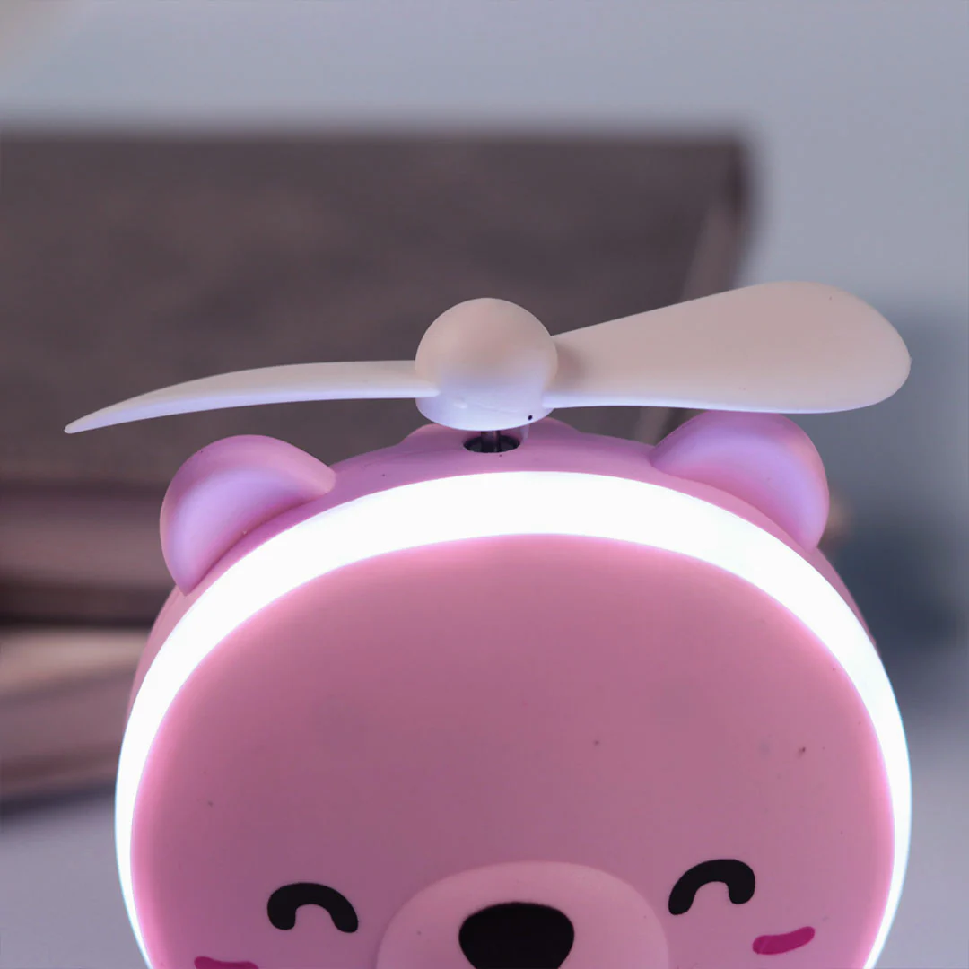 Personalized Cute Teddy Led Mirrors with Fan for Girls - Image 18