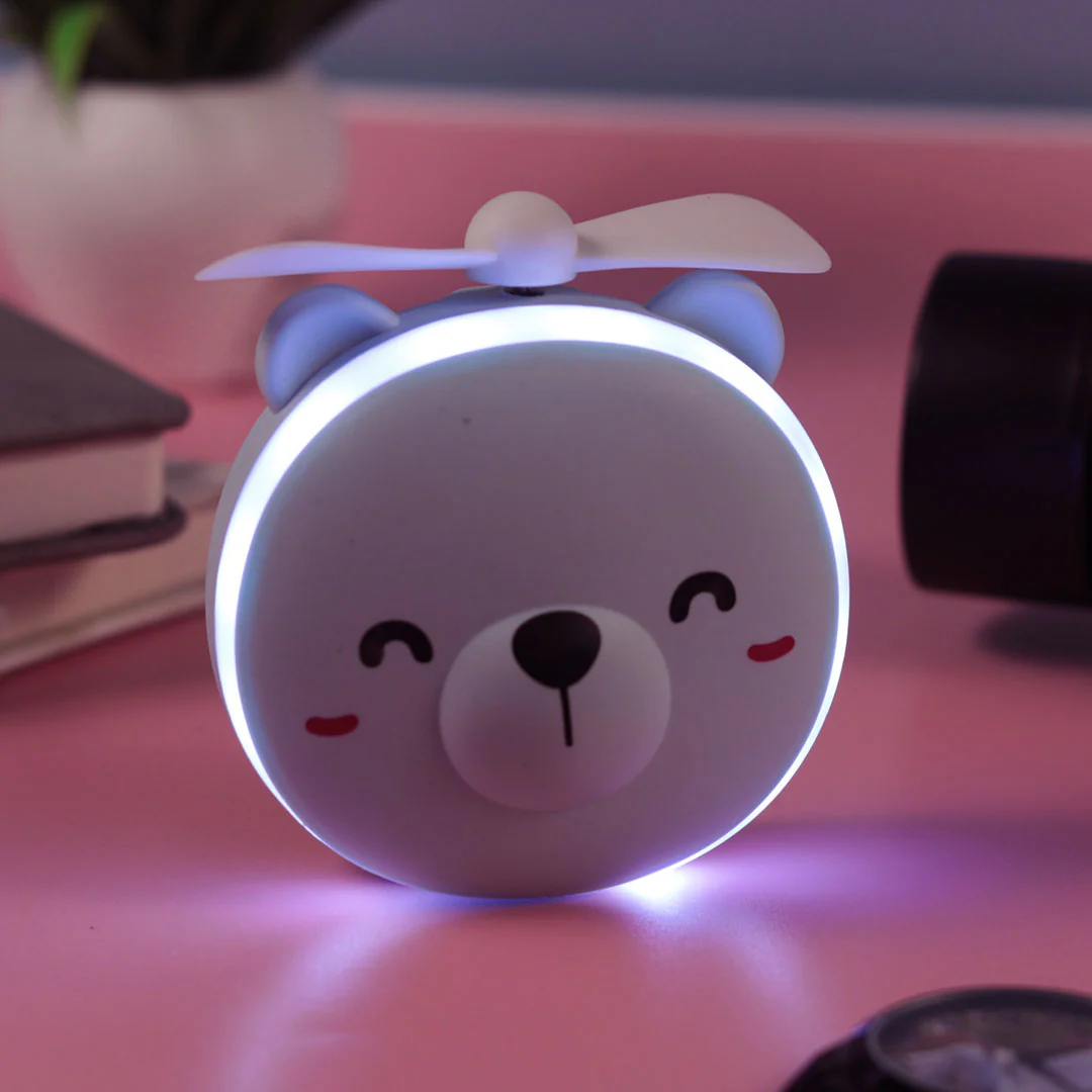 Personalized Cute Teddy Led Mirrors with Fan for Girls - Image 19
