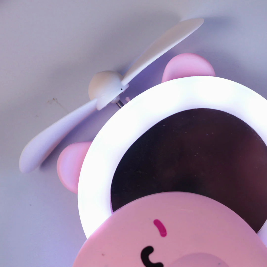 Personalized Cute Teddy Led Mirrors with Fan for Girls - Image 21