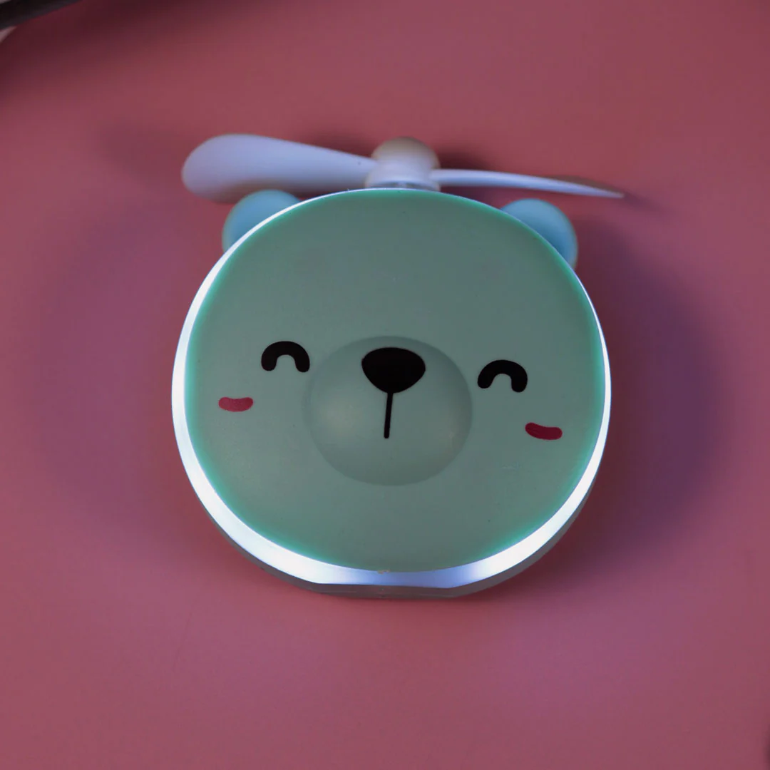 Personalized Cute Teddy Led Mirrors with Fan for Girls - Image 3