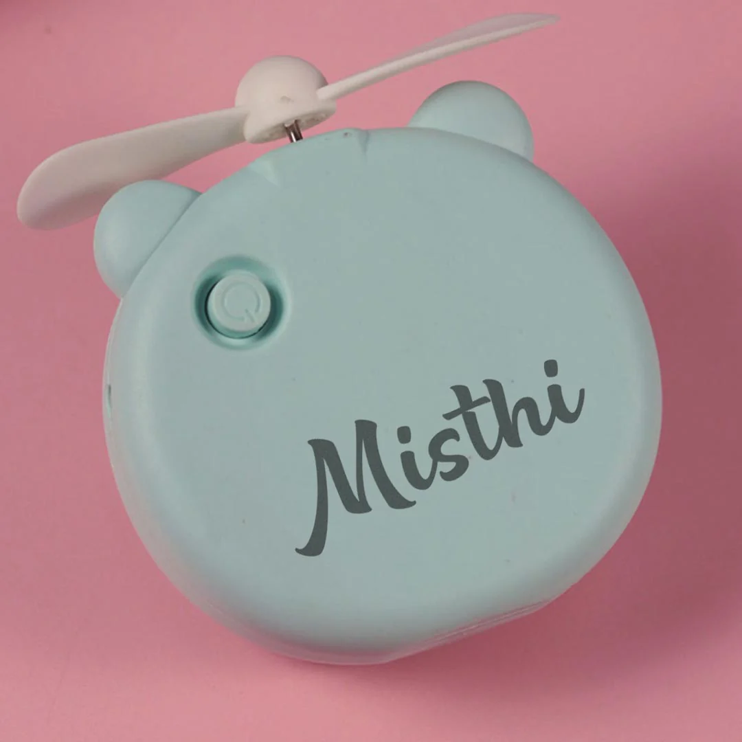 Personalized Cute Teddy Led Mirrors with Fan for Girls - Image 6