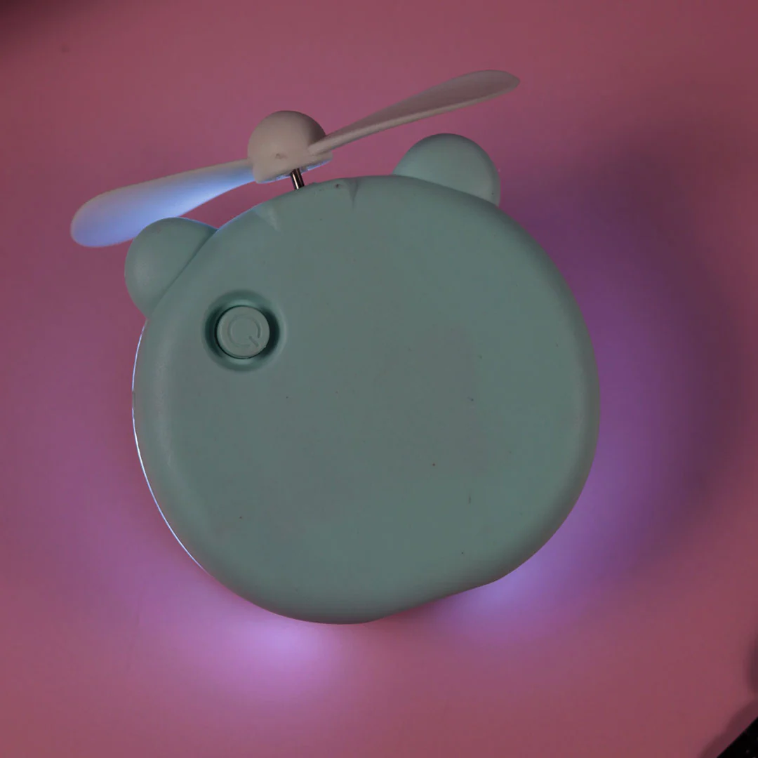 Personalized Cute Teddy Led Mirrors with Fan for Girls - Image 9