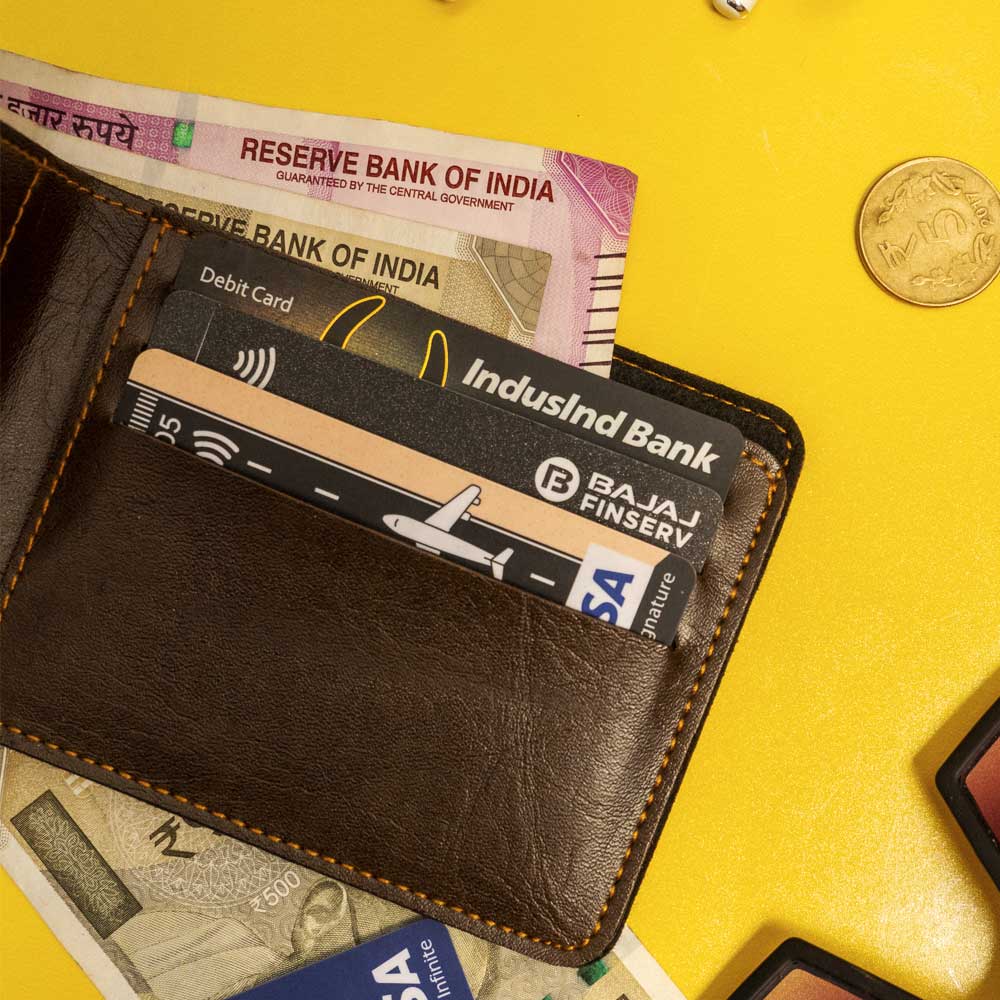 Premium Color Leather Wallet - Brown Clay - Image 4