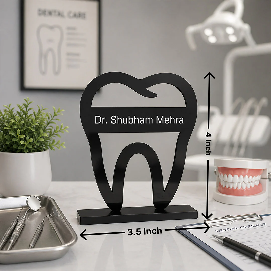 Personalized Dentist Name Plate 3.5x4" | Custom Dental Clinic Desk Decor - Image 2