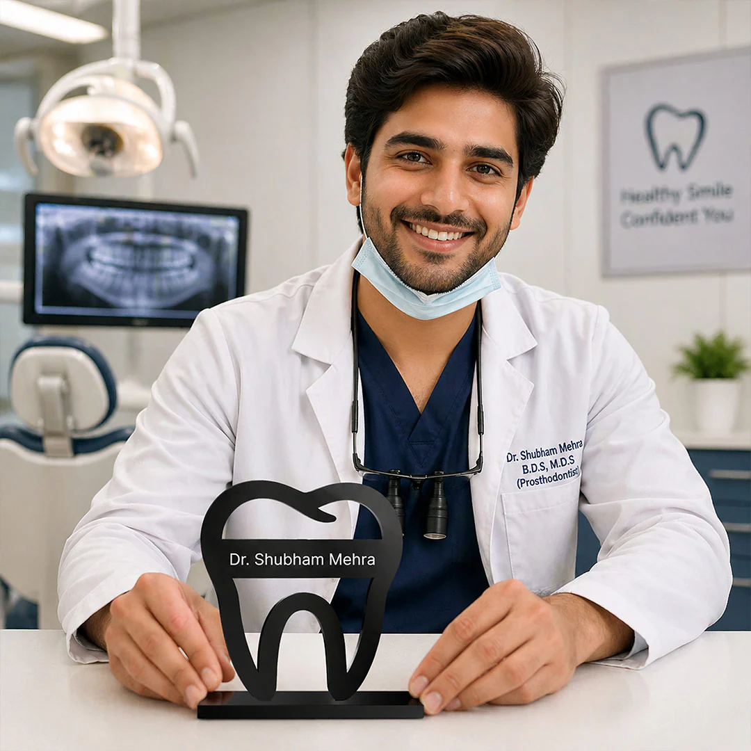 Personalized Dentist Name Plate 3.5x4" | Custom Dental Clinic Desk Decor - Image 3