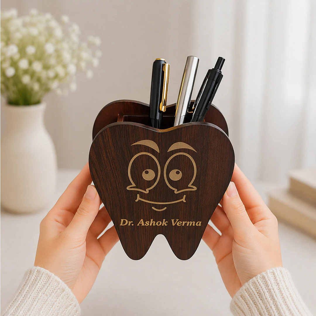 Personalized Dentist Tooth Pen Stand | Gift for Doctors(4x5") - Image 3