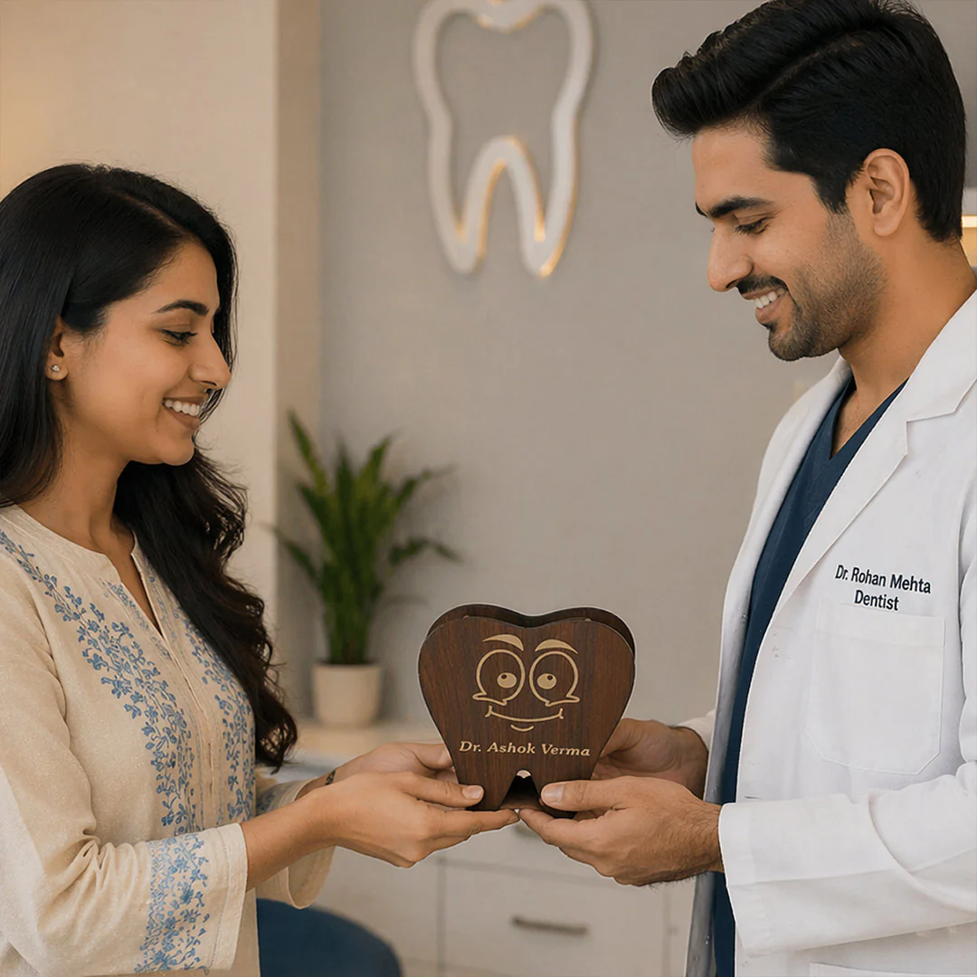 Personalized Dentist Tooth Pen Stand | Gift for Doctors(4x5") - Image 5