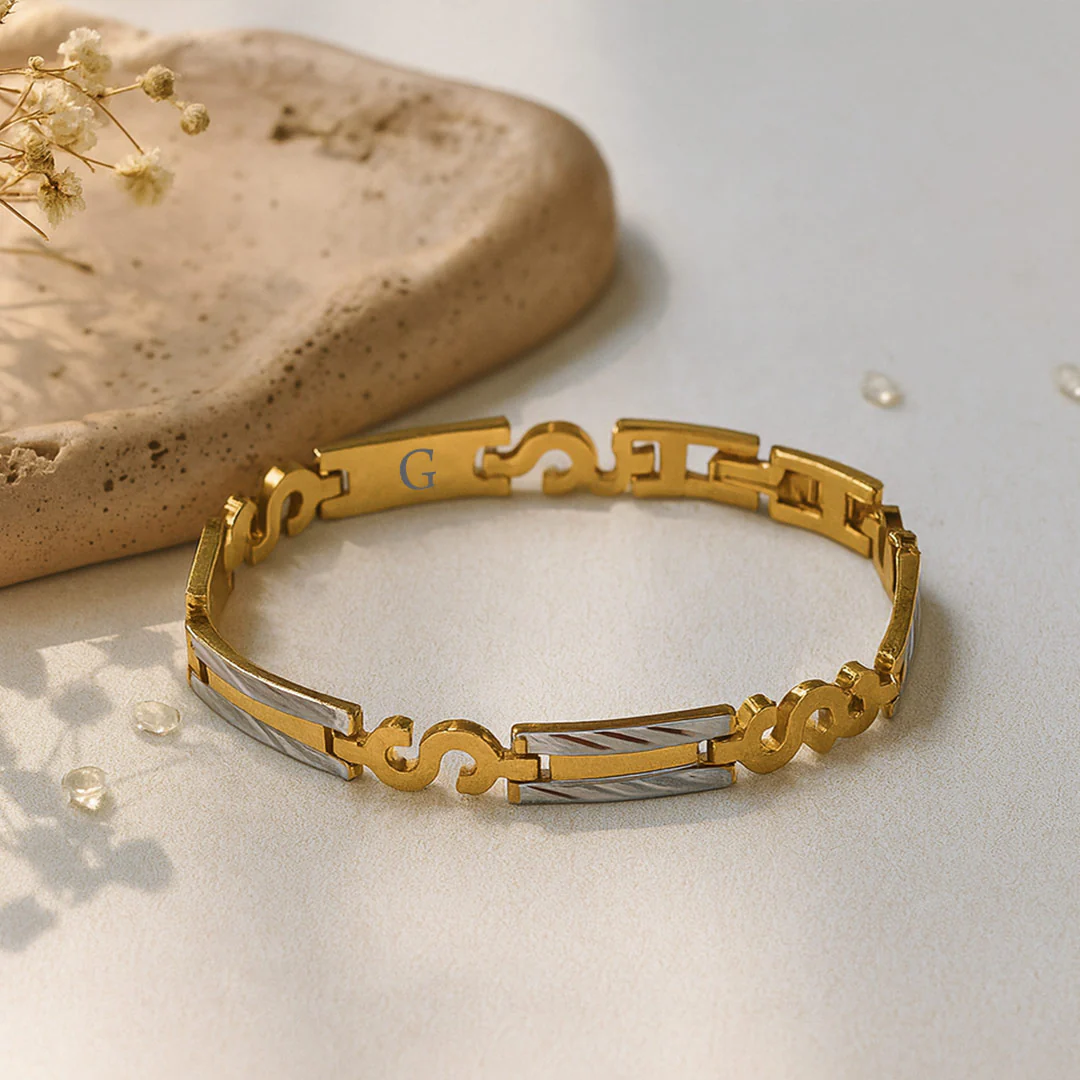 Personalized Designer Golden Chain Bracelet for Men