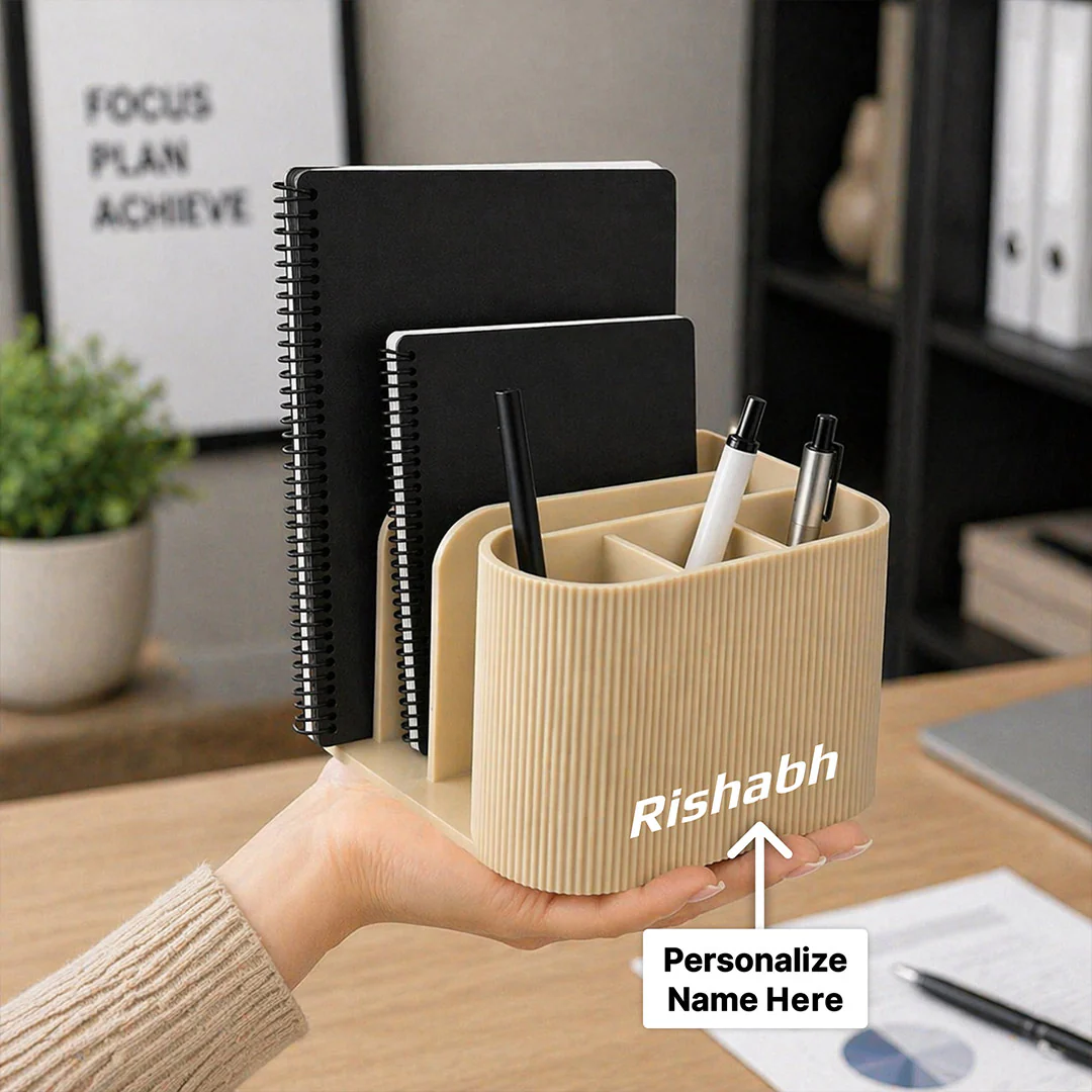 Personalized Desk Organizer with Notebook Holder - Image 2