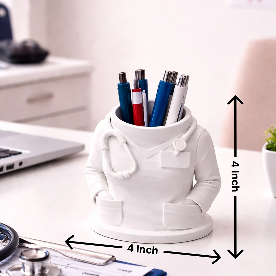 Personalized Doctor Coat Pen Stand | Gift for Doctors & Nurses (4x4") - Image 3