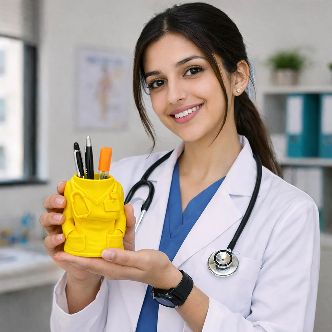 Personalized Doctor Coat Pen Stand | Gift for Doctors & Nurses (4x4") - Image 6
