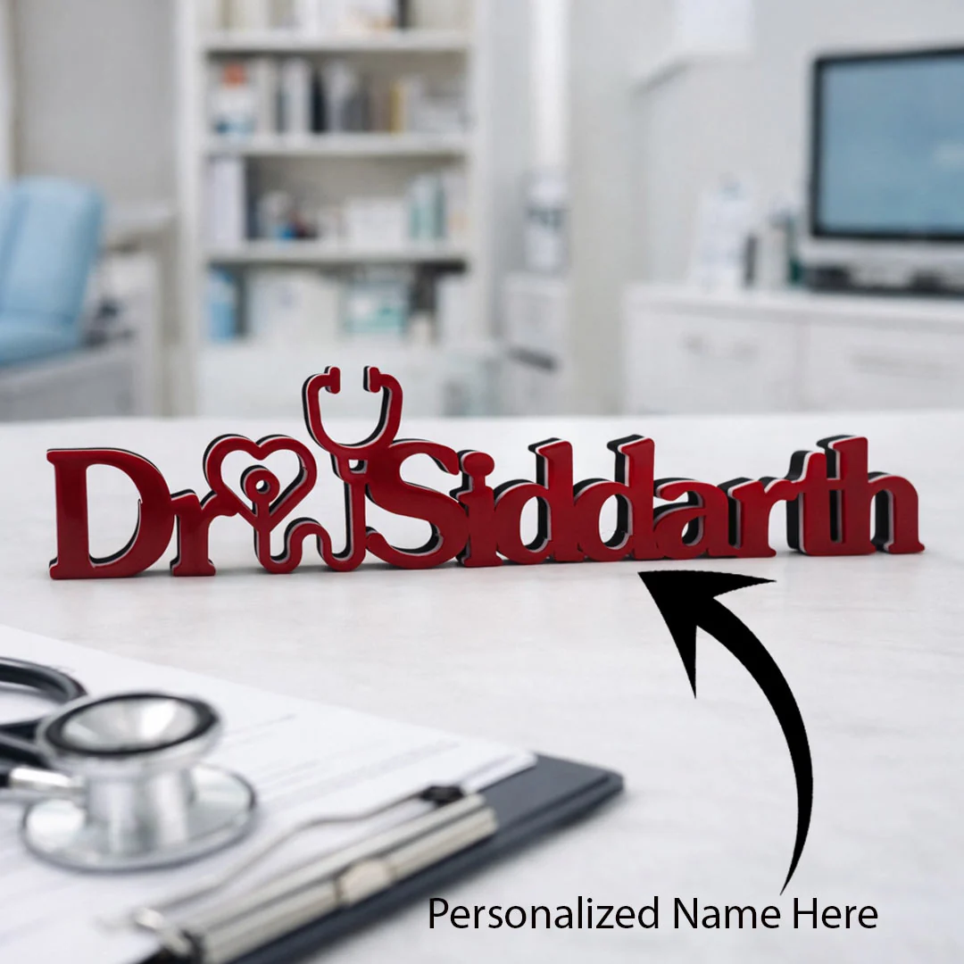 Personalized Doctor Name Desk Decor - Image 2
