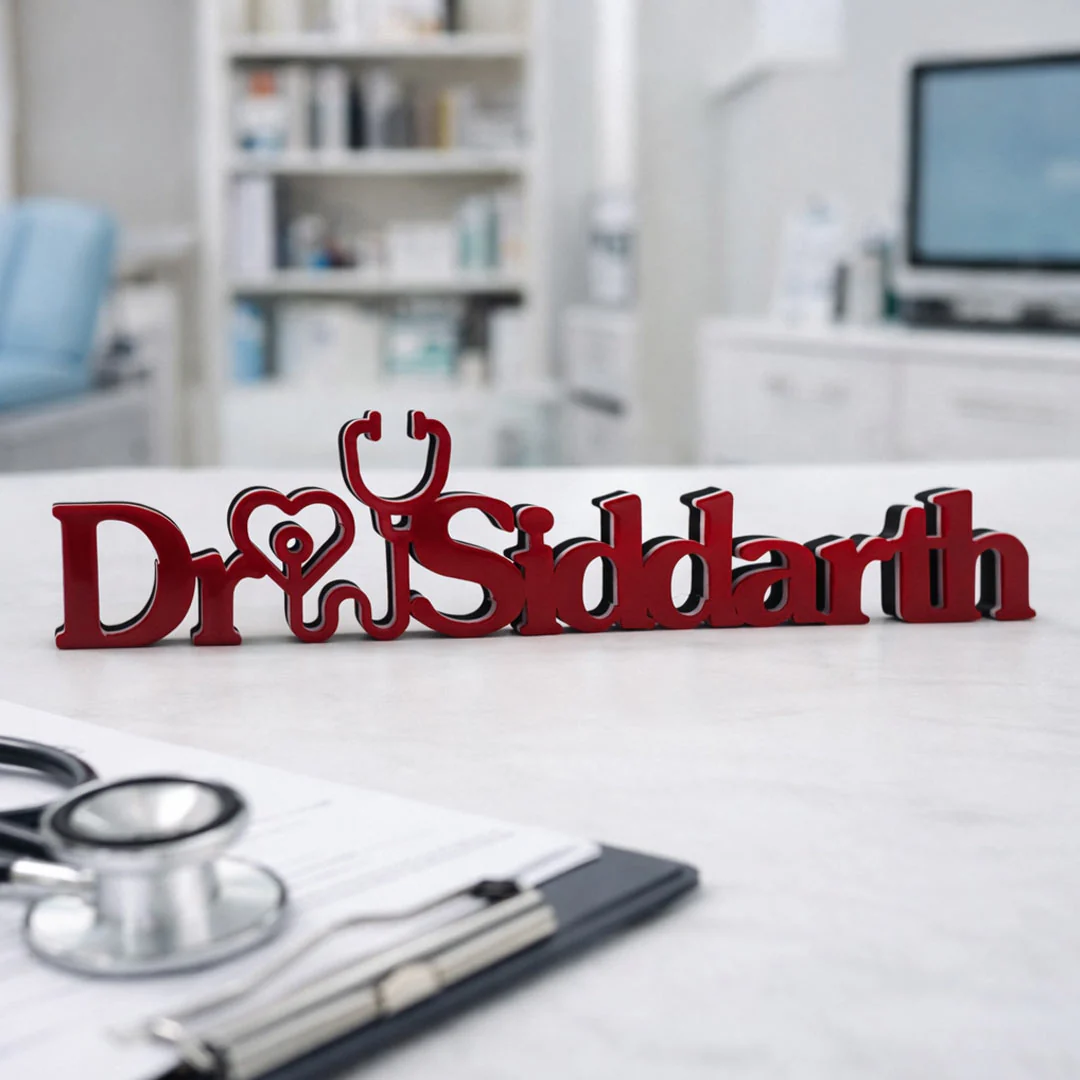 Personalized Doctor Name Desk Decor - Image 4