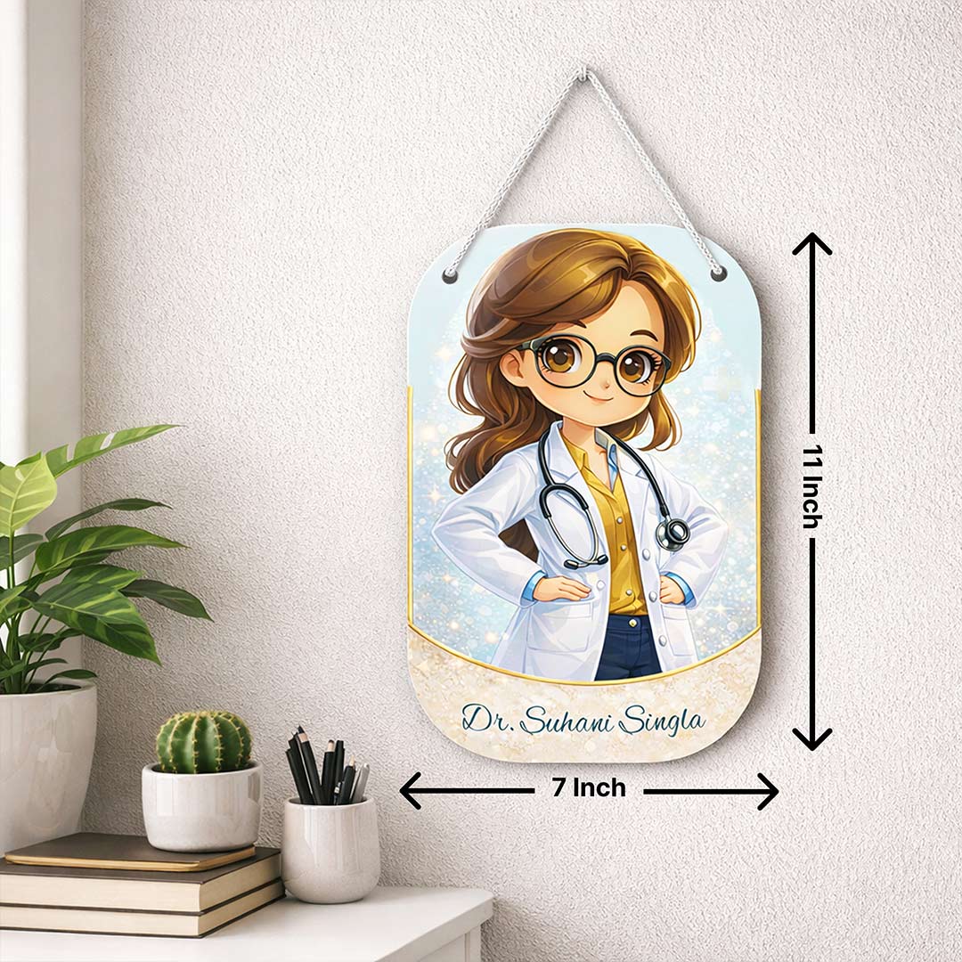 Personalized Doctor Name Wall Hanging-Cabin Door Sign (11x7") - Image 3