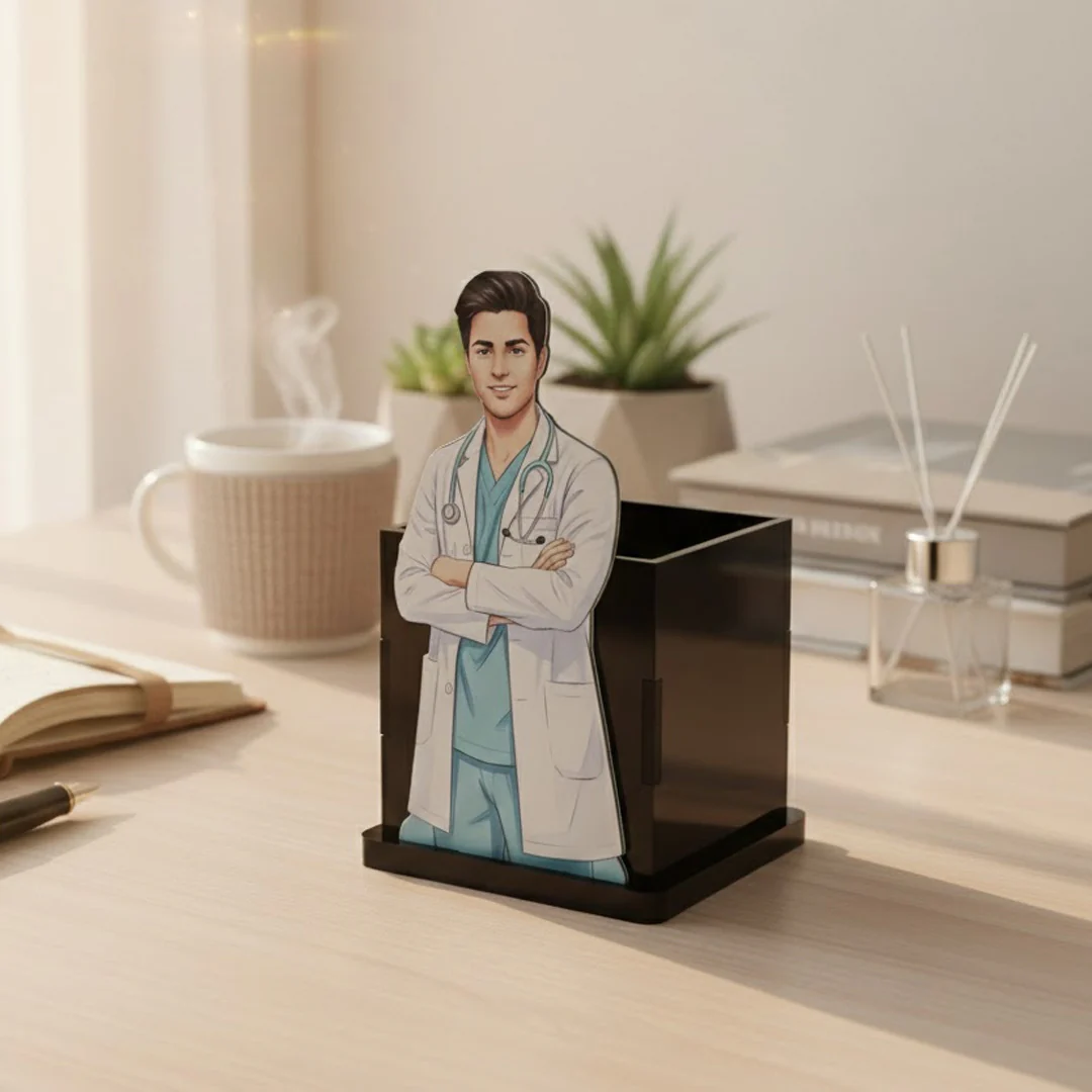 Personalized Doctor Pen Stand with Photo-4x5" - Image 3