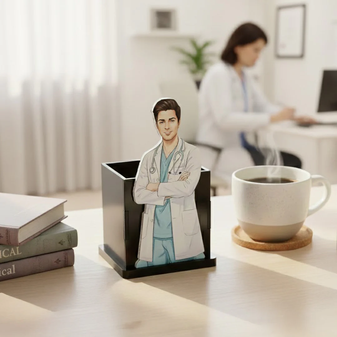 Personalized Doctor Pen Stand with Photo-4x5" - Image 4