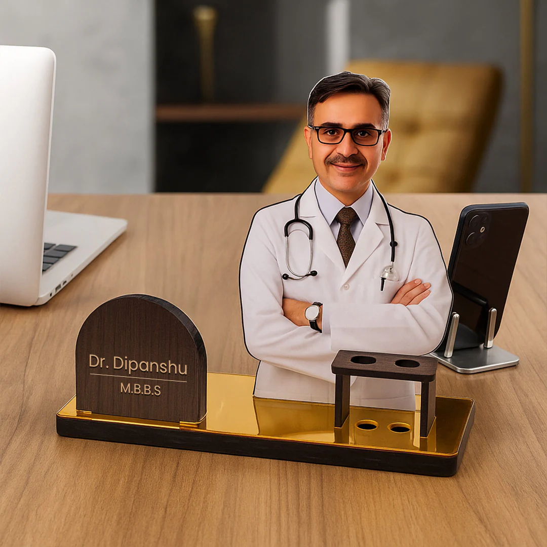 Personalized Doctor Table Nameplate with Custom Photo & Name - Image 3