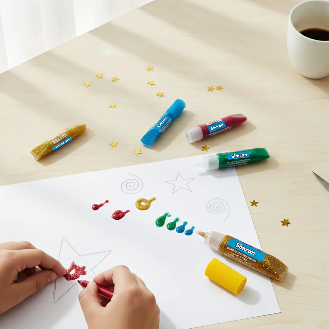 Personalized DOMS Glitter Colour Set (6 Shades, 5.5 ml Each) - Image 4
