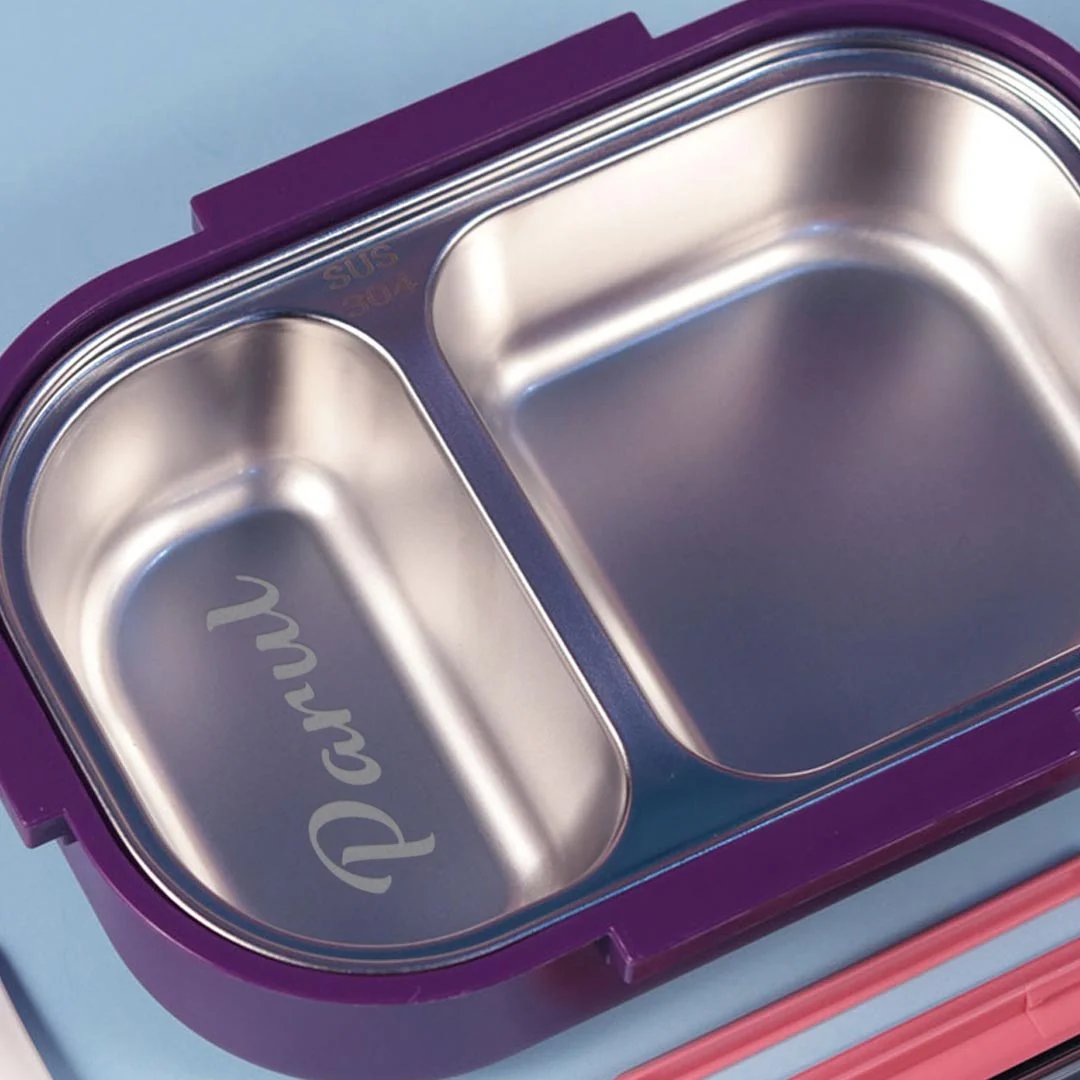 Personalized Double Compartment Stainless Steel Lunch Box ,500ml - Image 6