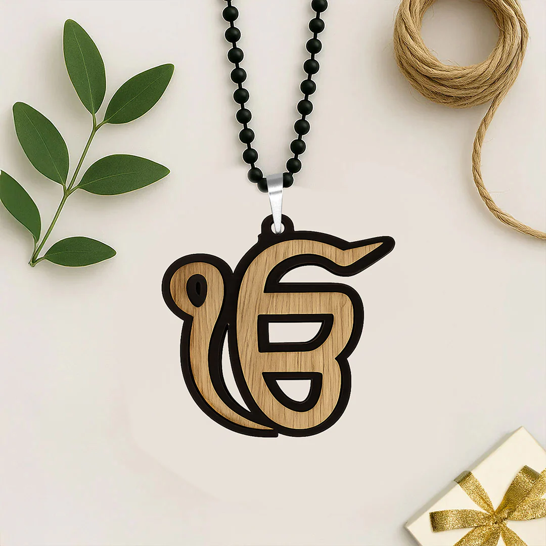 Personalized Ek Onkar Car Hanger - 3x2" - Image 3