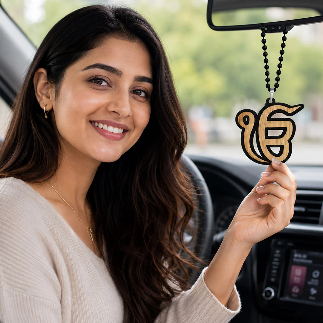 Personalized Ek Onkar Car Hanger - 3x2" - Image 4