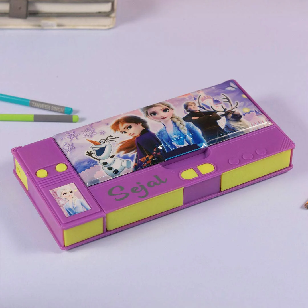 Personalized Elsa and Princess Anna Sisters Pencil Box - Image 5